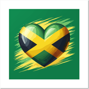 Jamaica Flag Heart Posters and Art